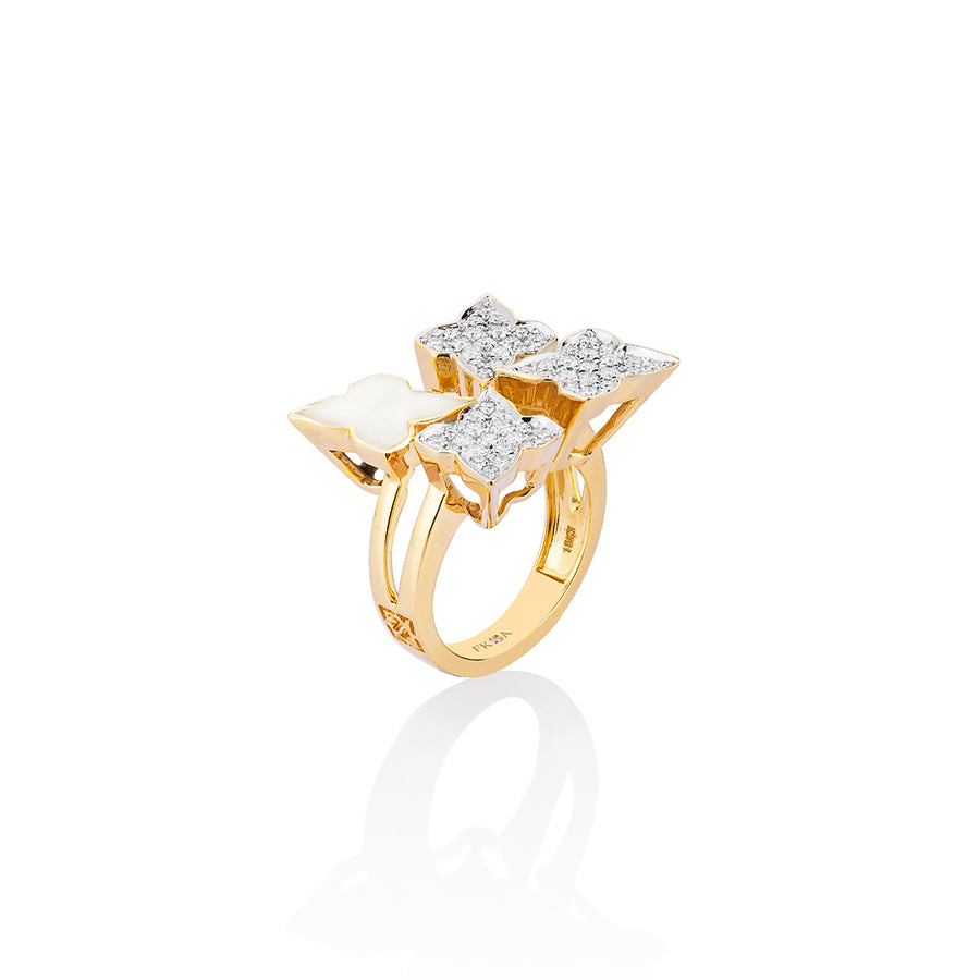 STARDUST WHITE CERAMIC RING