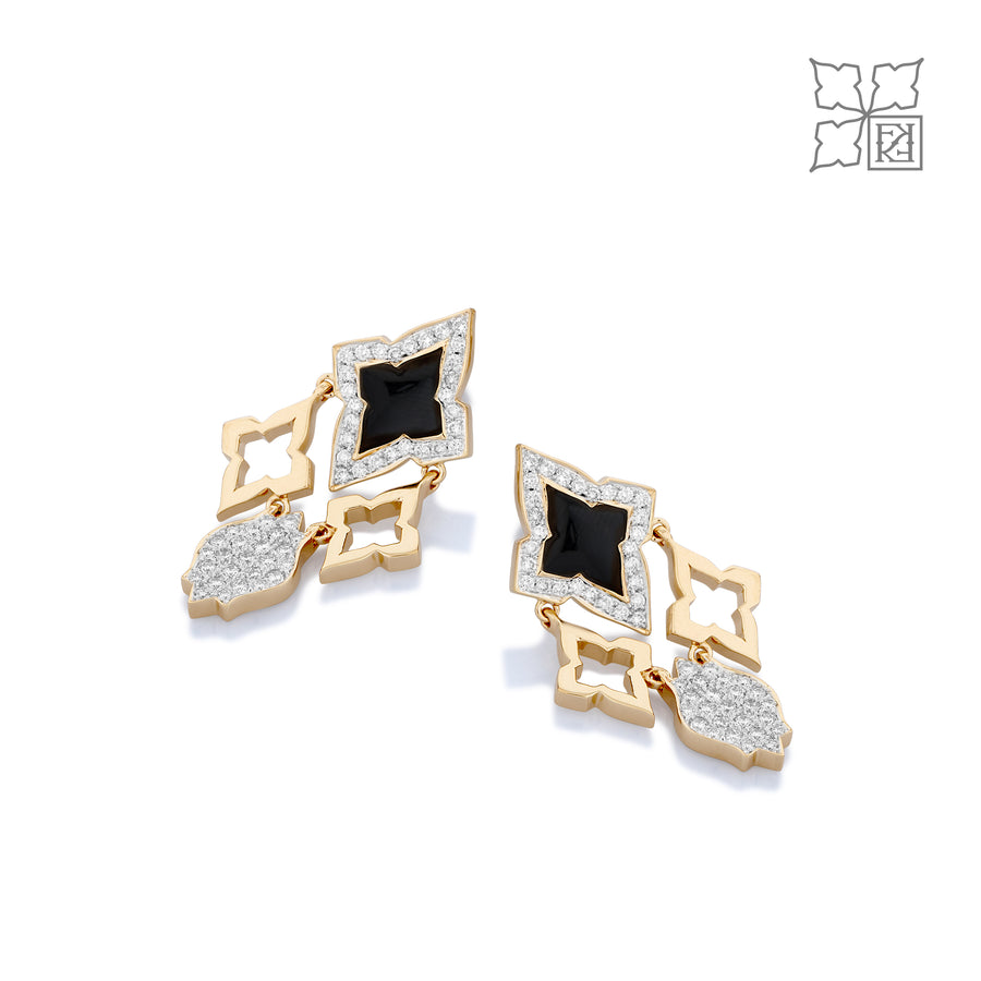 GOLD AND DIAMOND EARRINGS HANIF