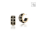 BLACK AND GOLD DIAMOND EARRINGS PAKISTAN HANIF