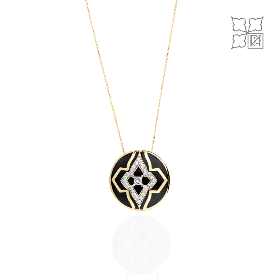 Diamond Studded Black Pendant