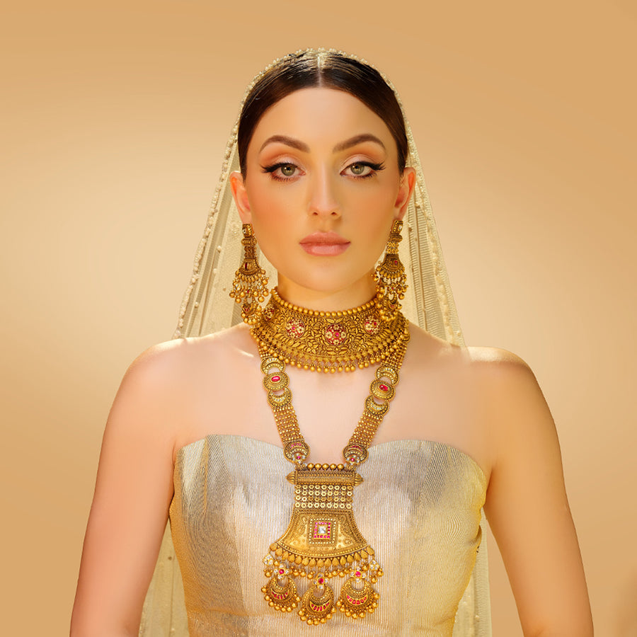 Rubies Traditional Gold Necklace