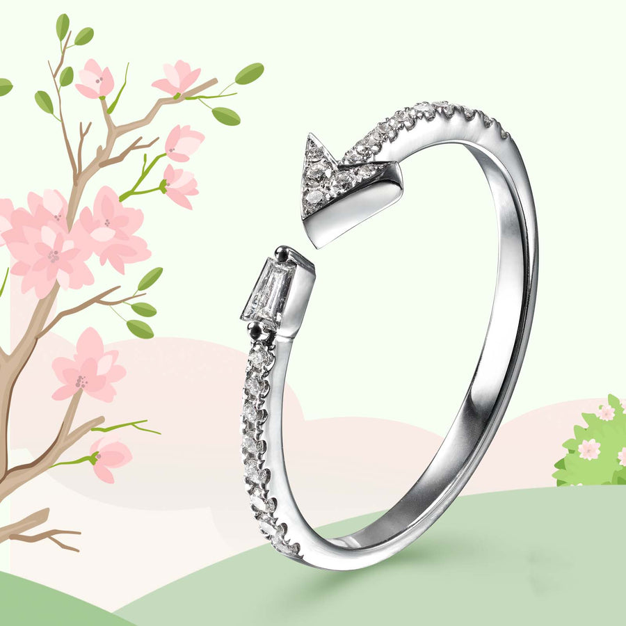 WHITE GOLD DIAMOND RING UNIQUE DESIGN