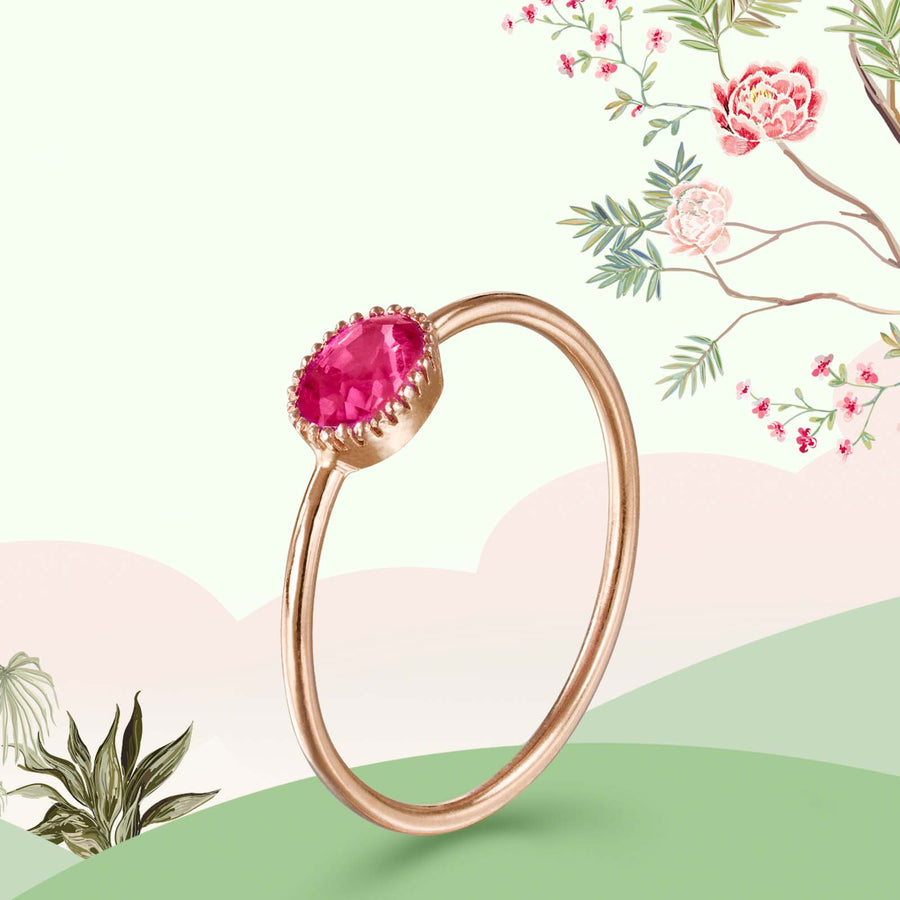BEST YELLOW GOLD PINK RUBY RING