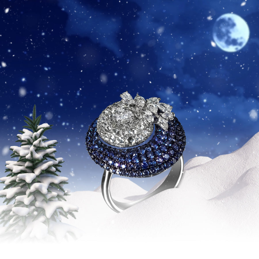 Sapphires and Diamond Studded Ring
