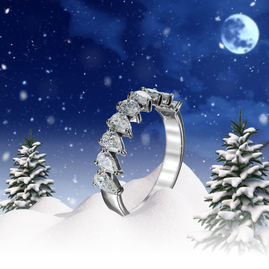 Diamond Studded in White Gold Ring