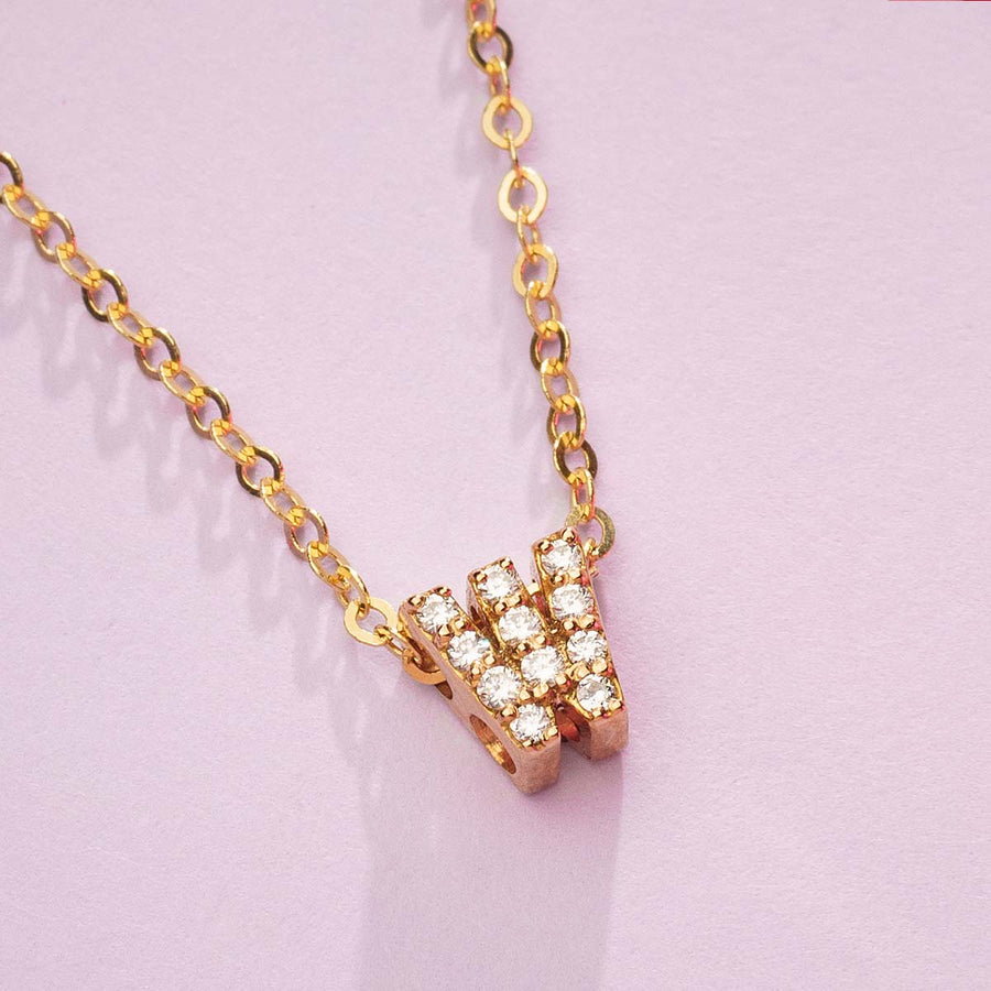 DIAMOND AND YELLOW GOLD ALPHABET W HANIF PAKISTAN TOP JEWELLER