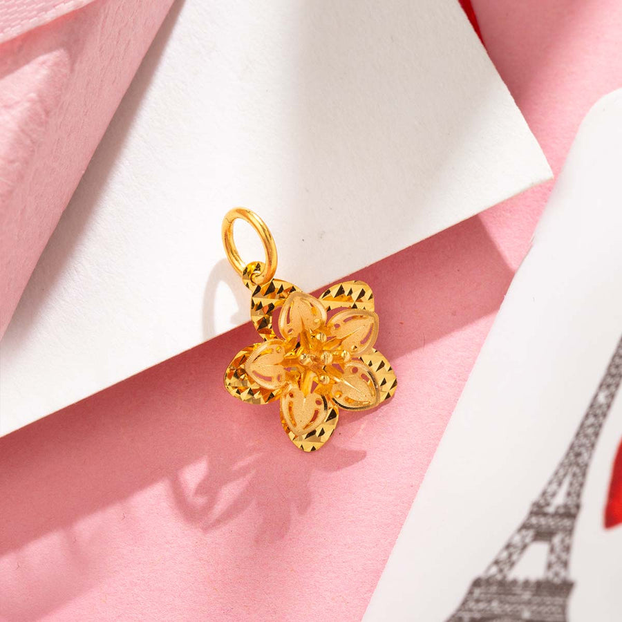 PURE GOLD FLOWER PENDANT HANIF PAKISTAN TOP JEWELLER