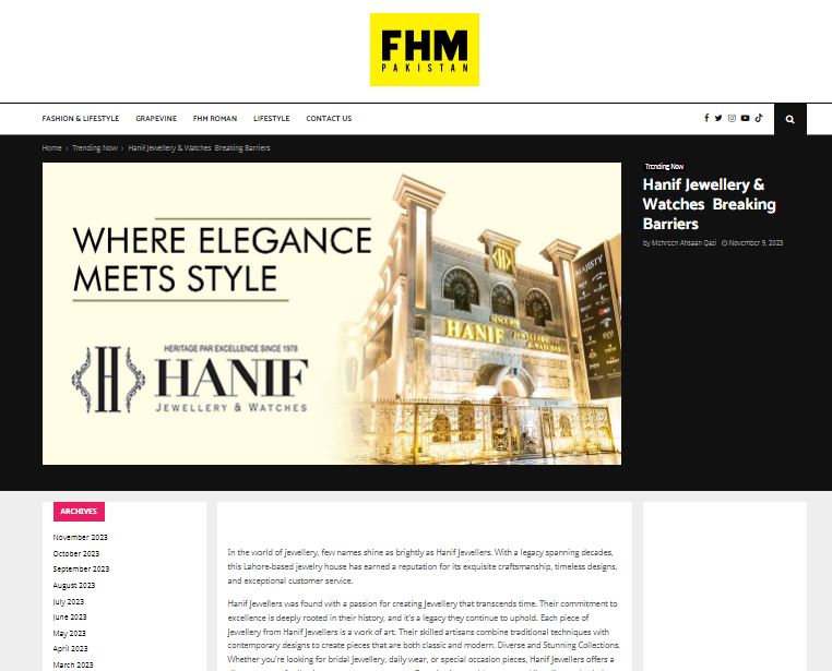FHM Where Elegance Meets Style