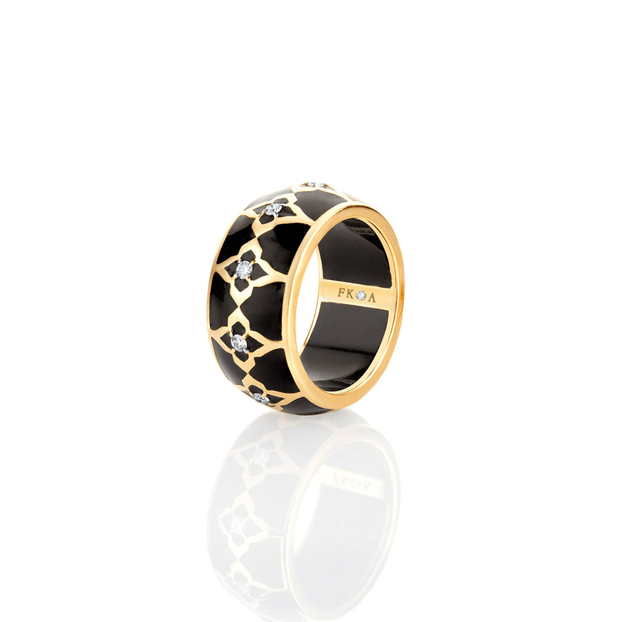 BLACK CERAMIC MONOCHROMATIC STACKABLE RING