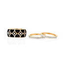 BLACK CERAMIC MONOCHROMATIC STACKABLE RING