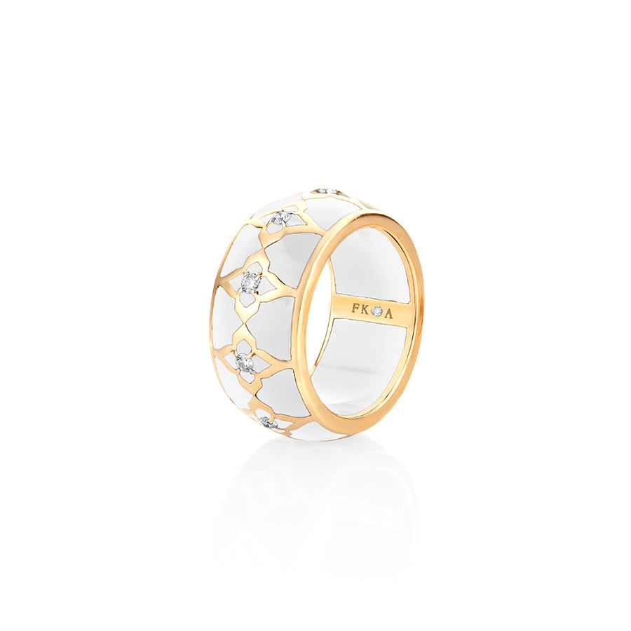 WHITE CERAMIC MONOCHROMATIC STACKABLE RING