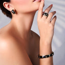 BLACK CERAMIC MONOCHROMATIC STACKABLE RING