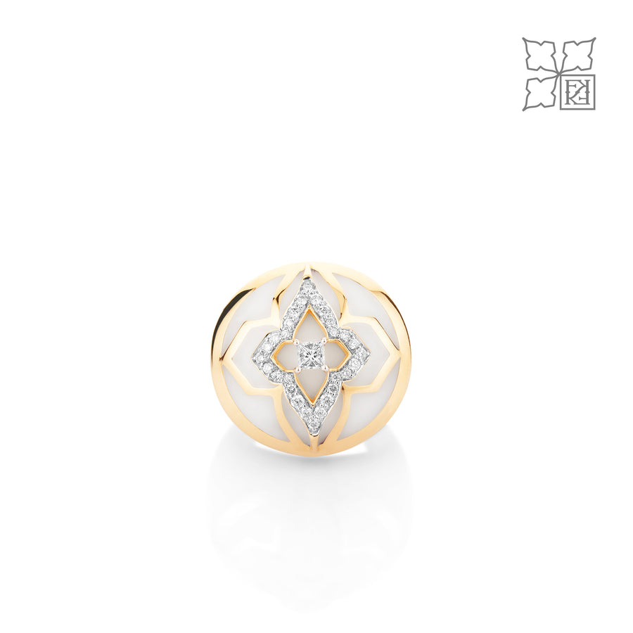 Diamond Studded White Ring