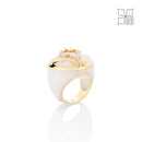 Diamond Studded White Ring