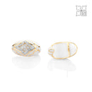 Diamond Studded White Rings