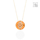 Diamond Studded Orange Pendant