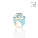 Diamond Studded Turquoise Ring