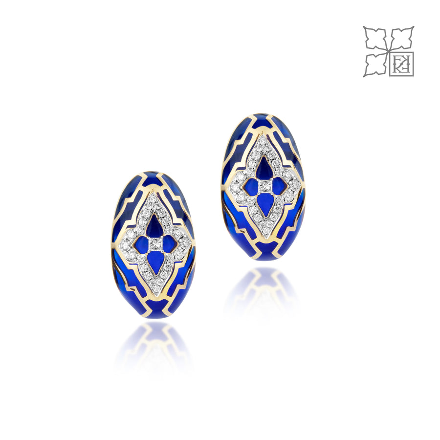 Diamond Studded Blue Earrings