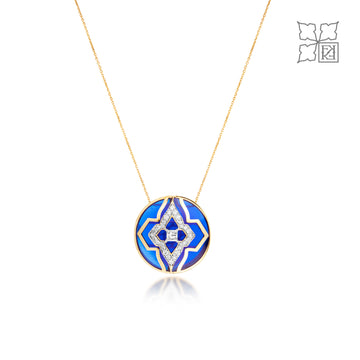 Diamond Studded Blue Pendant
