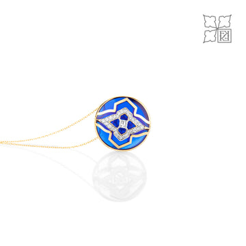 Diamond Studded Blue Pendant