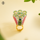 Peacock Ring, rubies, emeralds, sapphires and diamonds