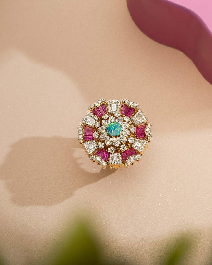 Rubies, Diamond and Emerald studded Ring