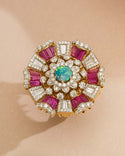 Rubies, Diamond and Emerald studded Ring