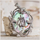 Name of ALLAH written with Diamonds studded on mother of pearl pendant