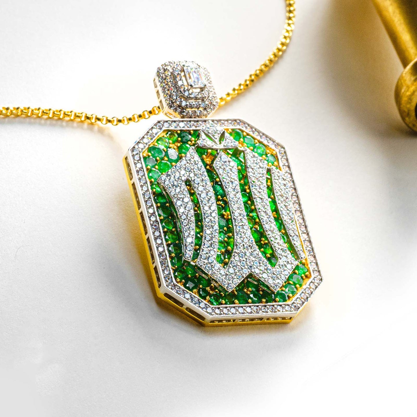 Emerald Yellow Gold Pendant