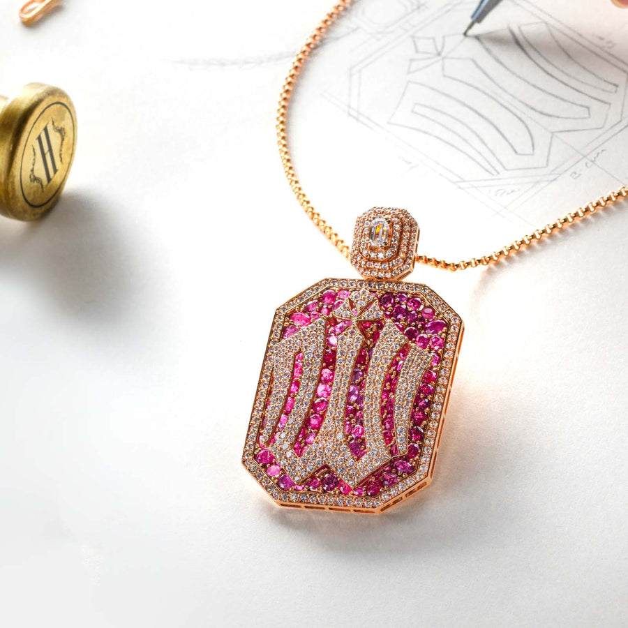 Rubies Pendant in Rose Gold