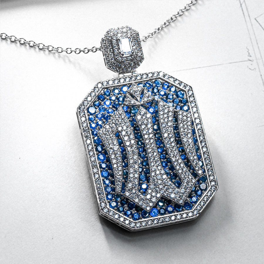 Sapphire White Gold Pendant