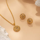 Traditional Gold Pendant and Earrings Jewellery Pakistan