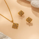 Traditional Gold Pendant and earrings Jewellery Pakistan