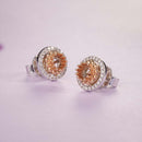White and Rose Gold Diamond Earrings