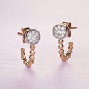 White and Rose Gold Diamond Earrings