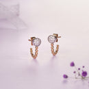 White and Rose Gold Diamond Earrings
