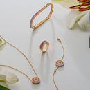 Colorful Rubies Neckalce Ring Bracelet
