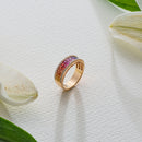 Colorful Rubies Ring in Yellow Gold
