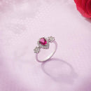 WHITE GOLD DIAMONDS AND RUBIES RING UNIQUE DESIGN PAKISTAN