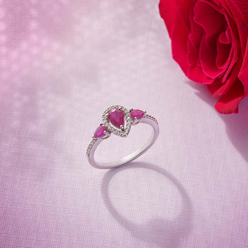 WHITE GOLD DIAMONDS AND RUBIES RING BEST GOLD RINGS IN PAKISTAN