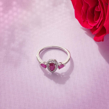 WHITE GOLD DIAMONDS AND RUBIES RING BEST GOLD RINGS IN PAKISTAN