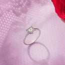 HEART SHAPED DIAMONDS WHITE GOLD RING