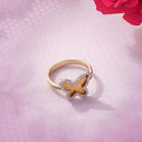 BUTTERFLY SHAPED DIAMONDS ROSE GOLD RING BEST GOLD RINGS IN LAHORE