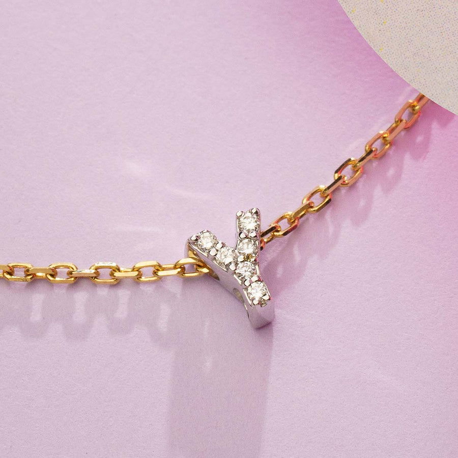DIAMOND AND WHITE GOLD ALPHABET Y HANIF PAKISTAN TOP JEWELLER