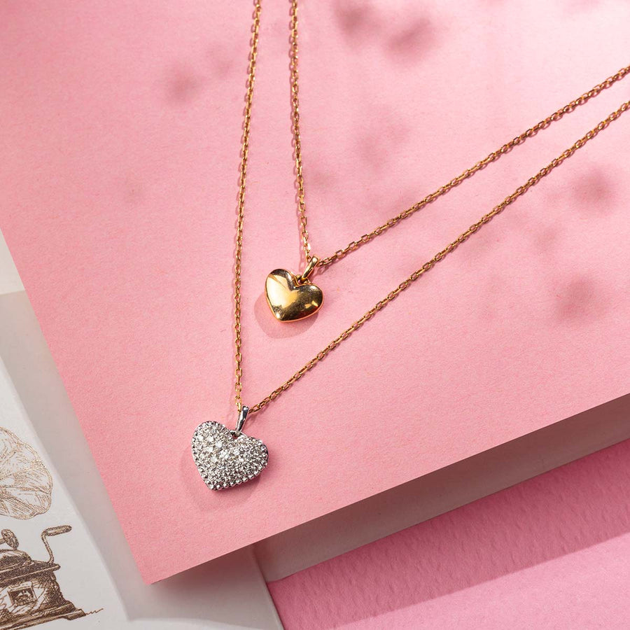 SHINY HEART PENDANT DIAMONDS PENDANT HANIF PAKISTAN TOP JEWELLER