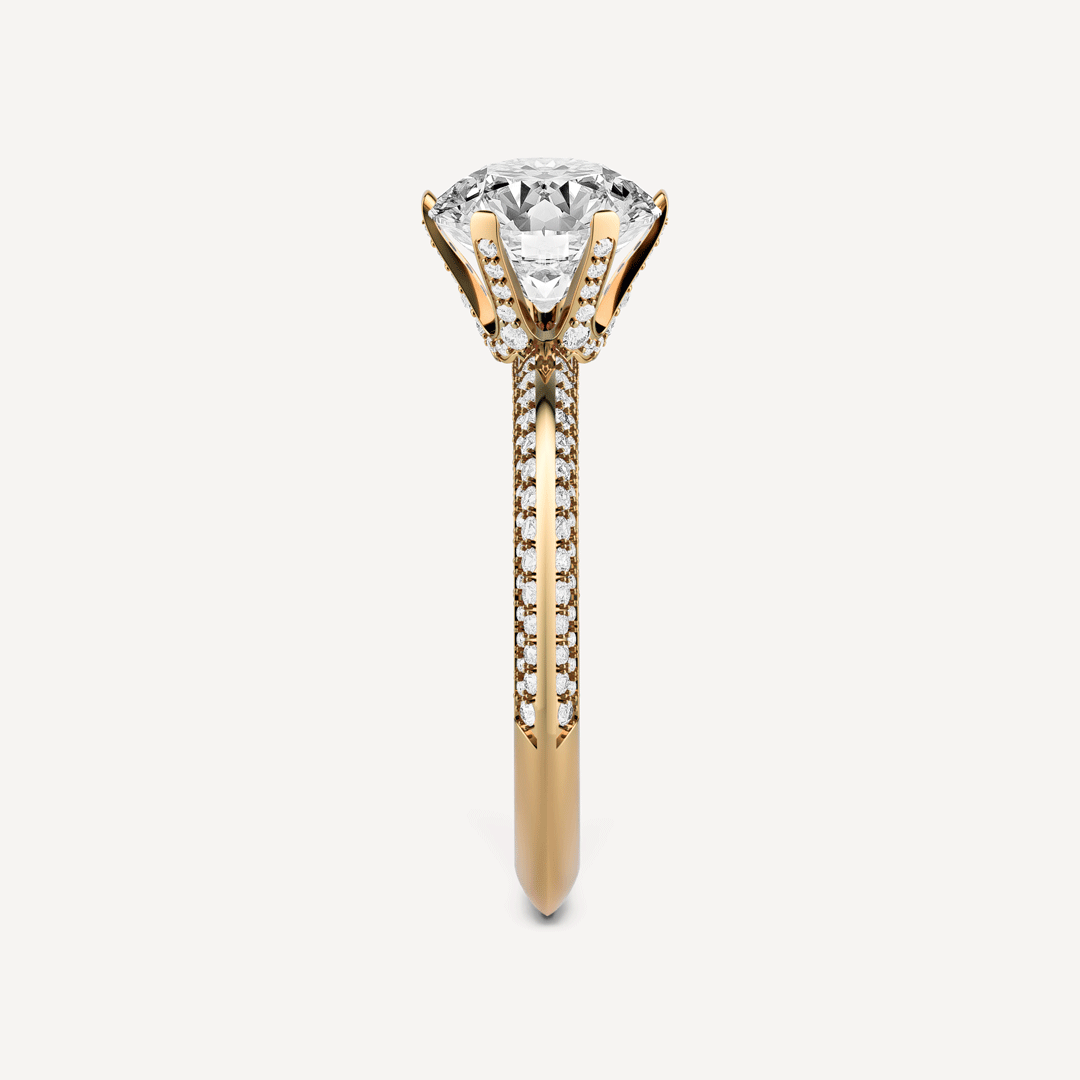 Brilliant Cut Solitaire Ring Paved image