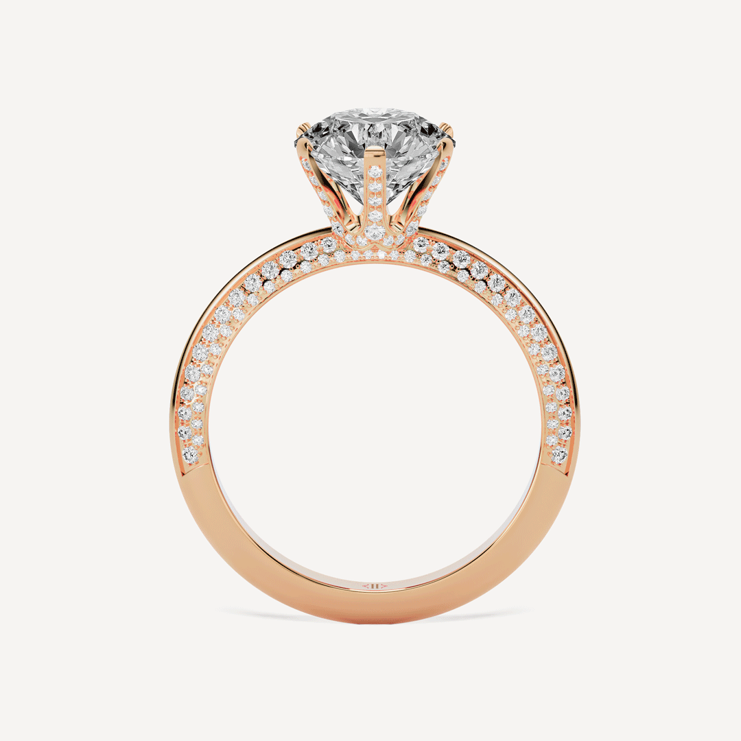 Brilliant Cut Solitaire Ring Paved image