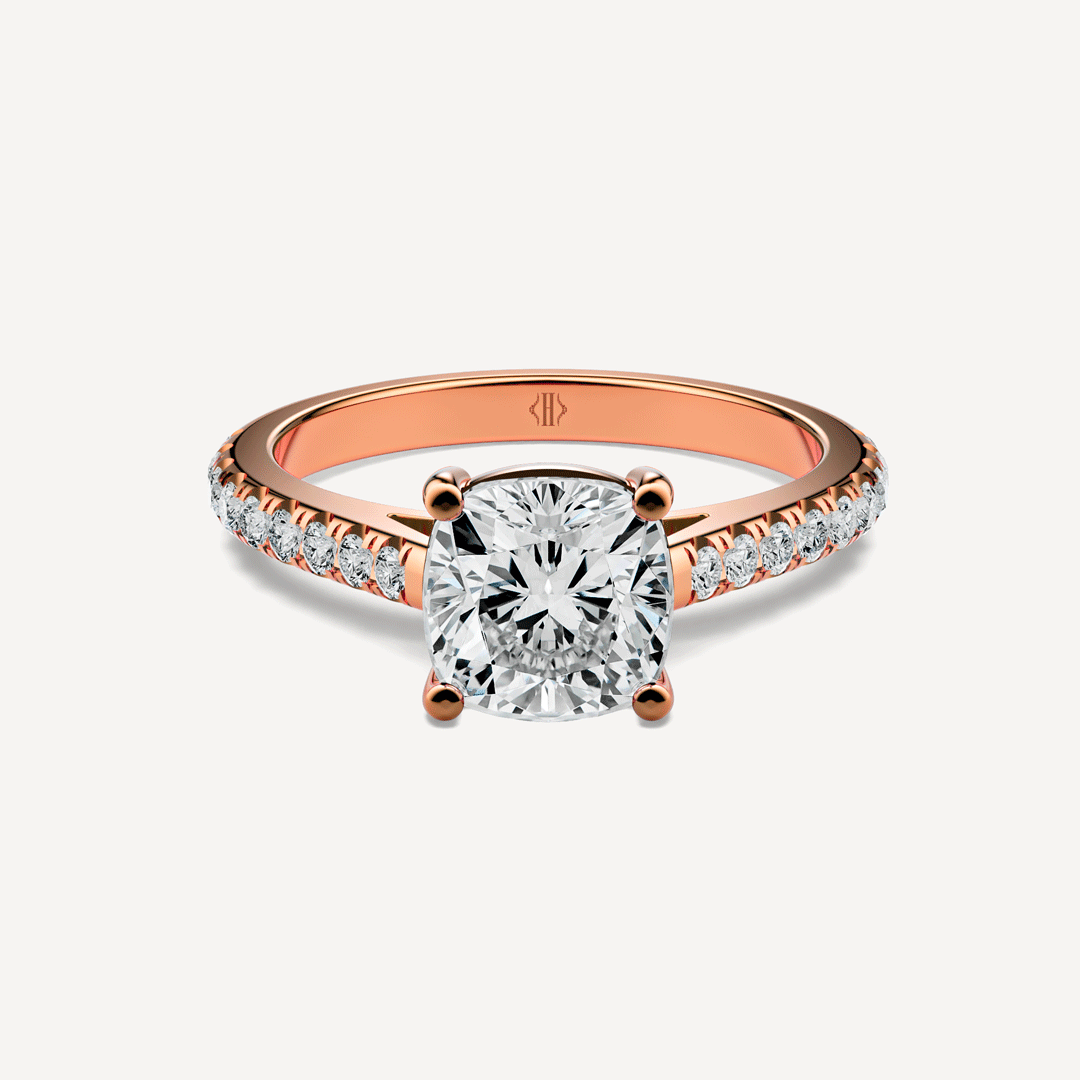 Cushion Cut Solitaire Ring Paved image