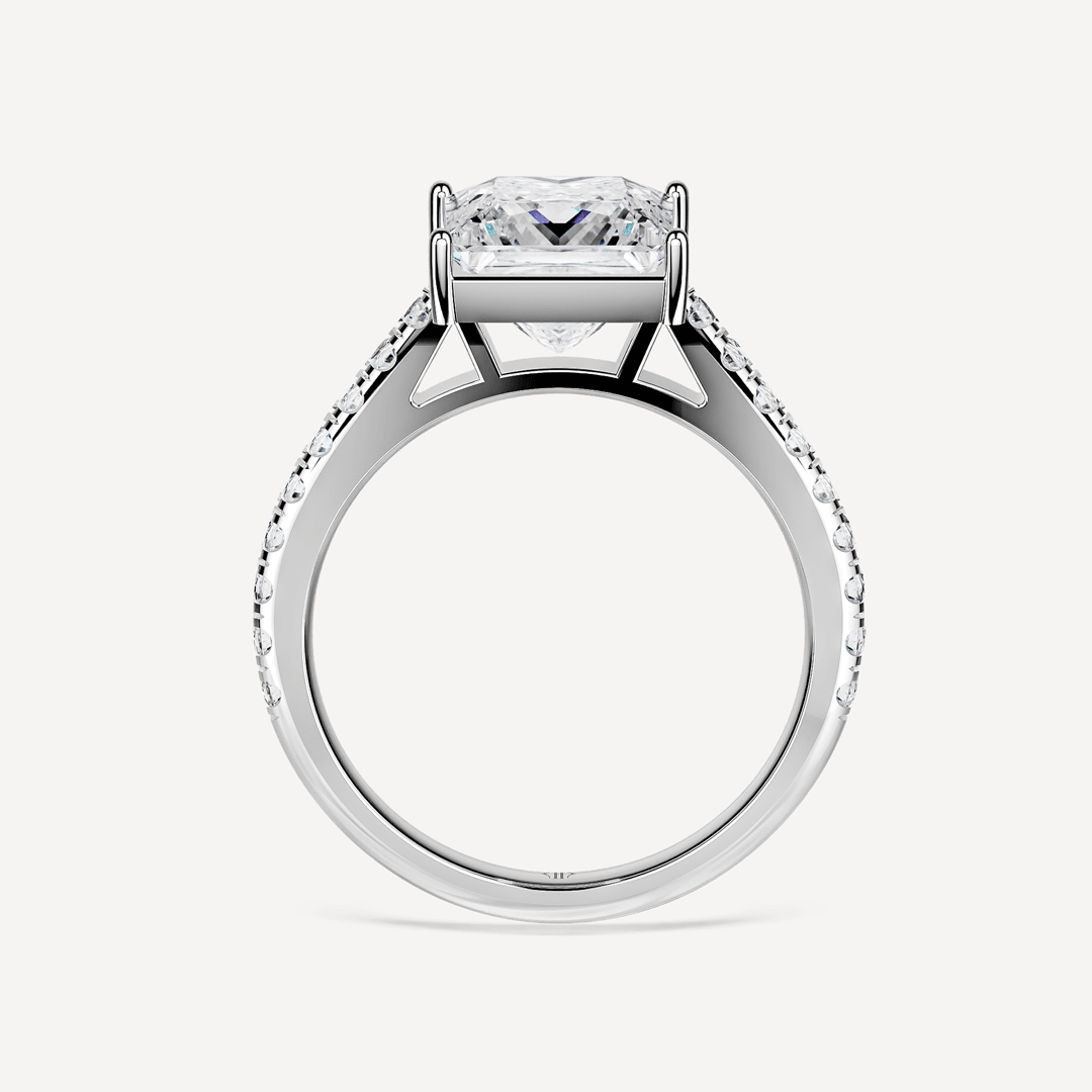 Princess Cut Solitaire Ring Paved image