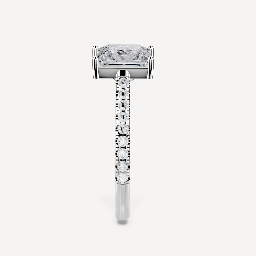 Princess Cut Solitaire Ring Paved image
